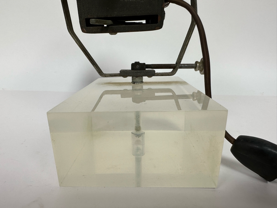 Vintage Metal Stage Light On A Lucite Stand Working 7W X 4D X 10H [Photo 9]