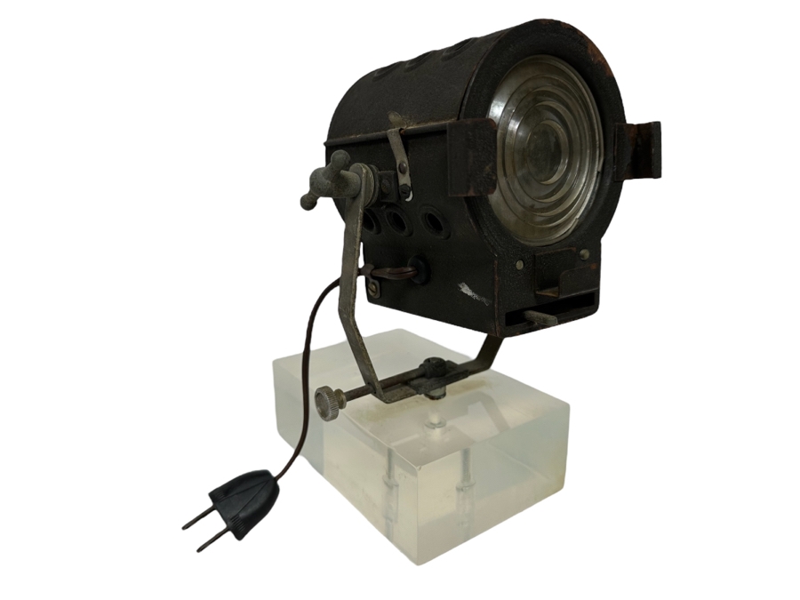 Vintage Metal Stage Light On A Lucite Stand Working 7W X 4D X 10H [Photo 1]