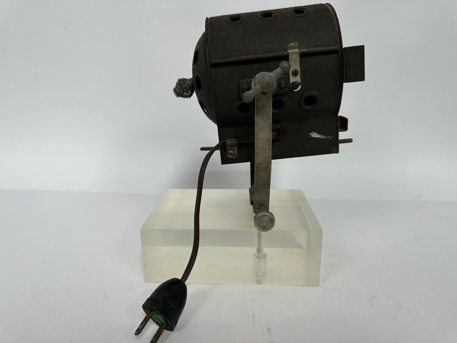 Vintage Metal Stage Light On A Lucite Stand Working 7W X 4D X 10H [Photo 6]