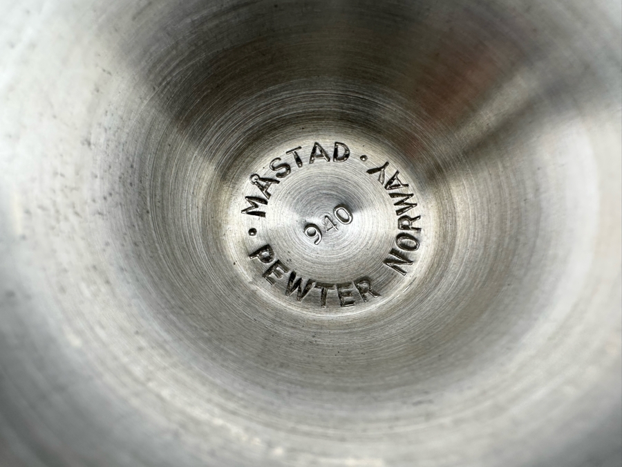 Vintage Mid-Century Mastad Norway Pewter Footed Bowl Jar With Lid 4.5W X 7H [Photo 7]