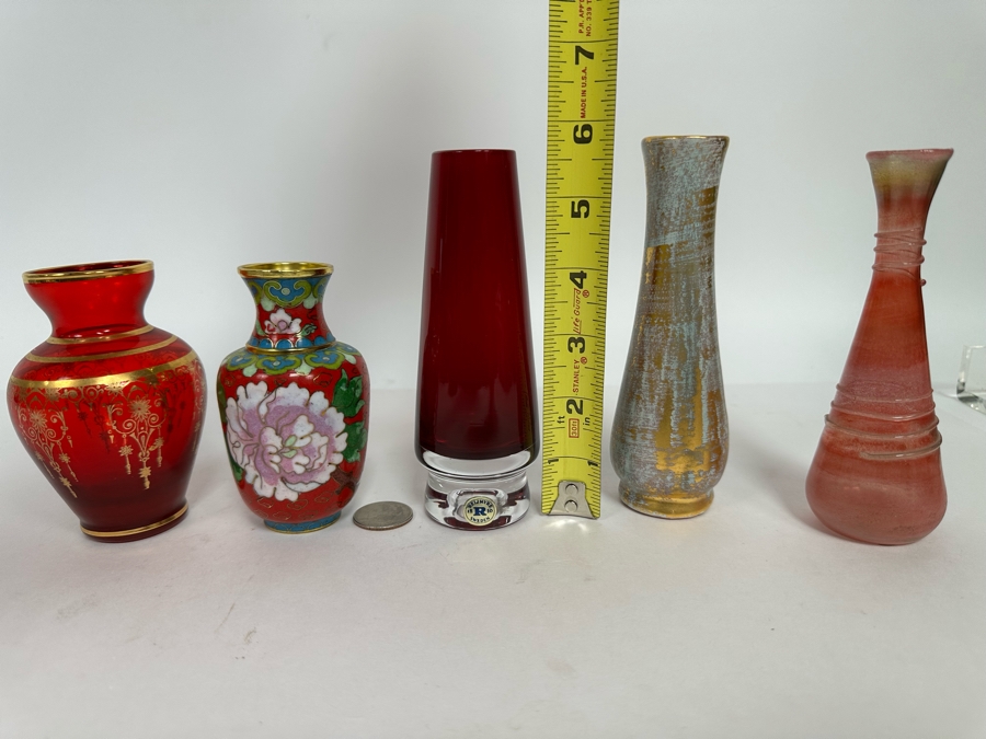 Collection Of Various Small Vases / Bud Vases / Cloisonne [Photo 10]