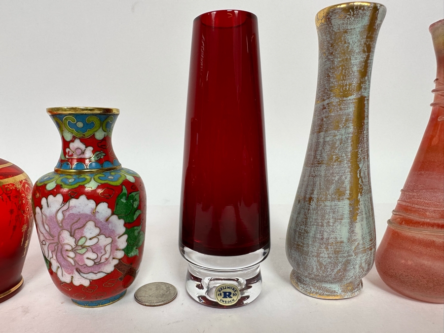 Collection Of Various Small Vases / Bud Vases / Cloisonne [Photo 3]