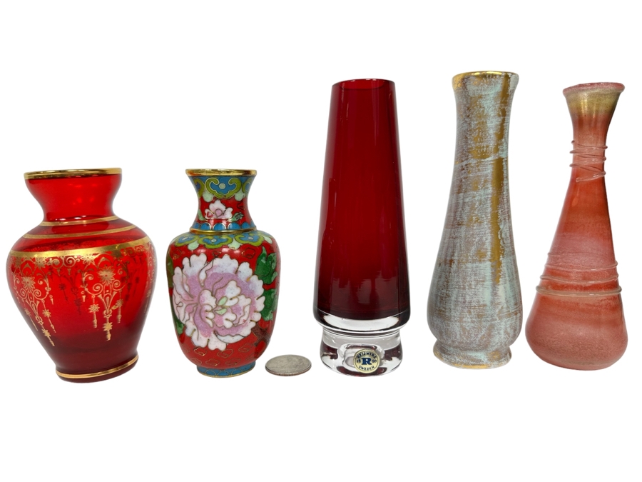 Collection Of Various Small Vases / Bud Vases / Cloisonne [Photo 1]