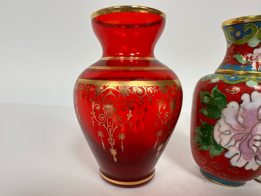 Collection Of Various Small Vases / Bud Vases / Cloisonne [Photo 9]