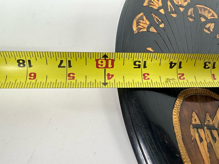 Large Etched Copper Metal Plate From Egypt Signed On Back 15.5R [Photo 11]