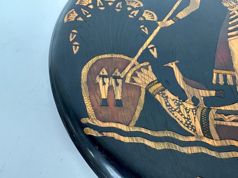 Large Etched Copper Metal Plate From Egypt Signed On Back 15.5R [Photo 9]