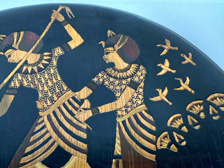 Large Etched Copper Metal Plate From Egypt Signed On Back 15.5R [Photo 8]