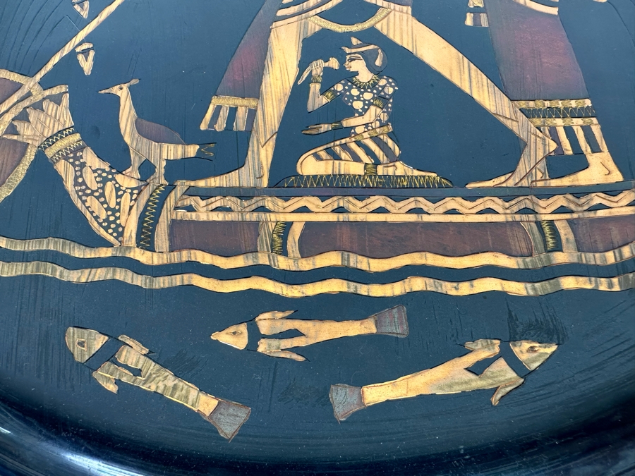 Large Etched Copper Metal Plate From Egypt Signed On Back 15.5R [Photo 6]