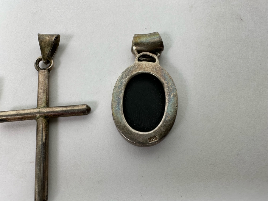 Sterling Silver Jewelry Lot Three Pendants And One Earring 19.6g [Photo 6]