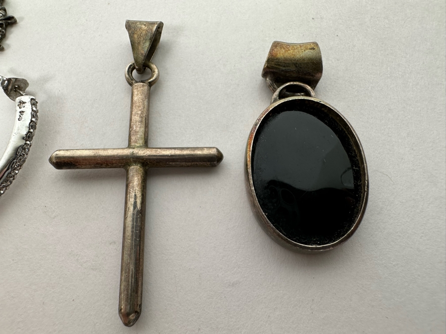 Sterling Silver Jewelry Lot Three Pendants And One Earring 19.6g [Photo 5]