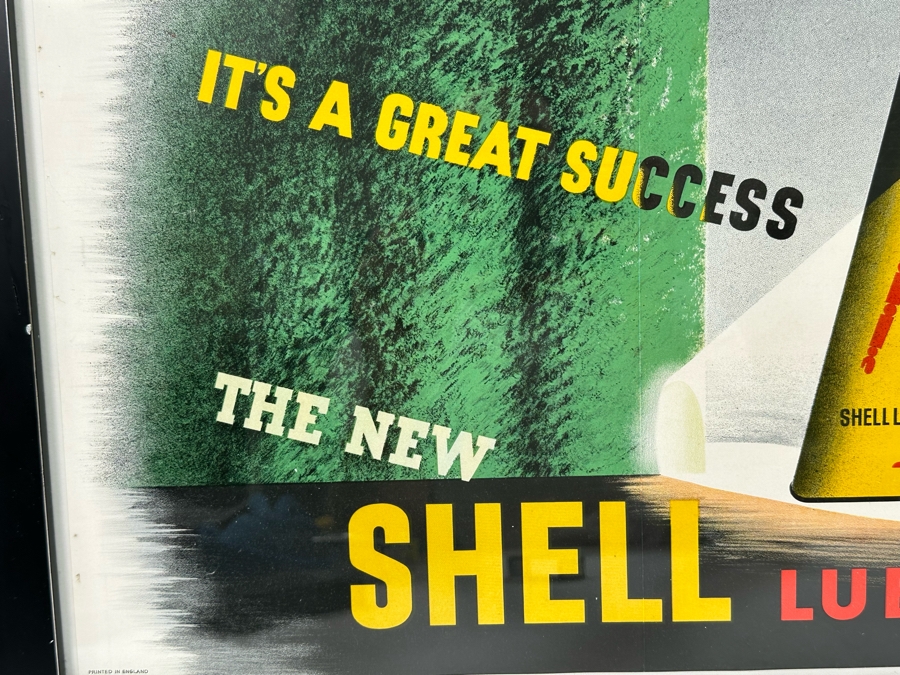 Vintage Shell Oil Advertising Poster Printed In England By The Baynard Press U.31 25 X 11 Framed 29 X 14.5 [Photo 4]
