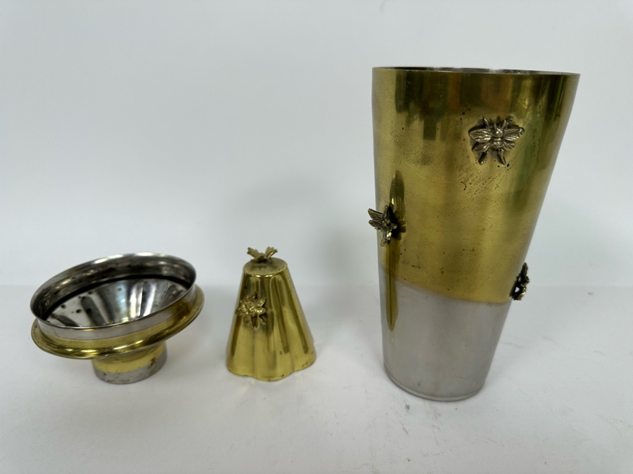 Metal Cocktail Shaker Bee Design 10.5H [Photo 6]