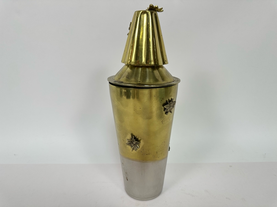 Metal Cocktail Shaker Bee Design 10.5H [Photo 2]