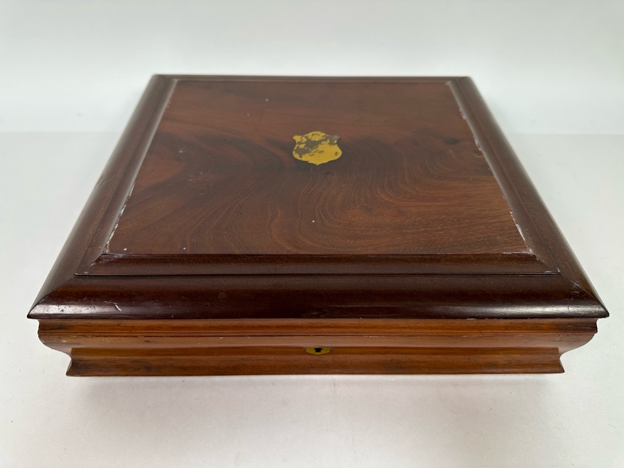 Antique Silverplate Fork And Knives Set 16 Pieces With Wooden 2-Tier Presentation Box 12W X 11D X 4H [Photo 2]