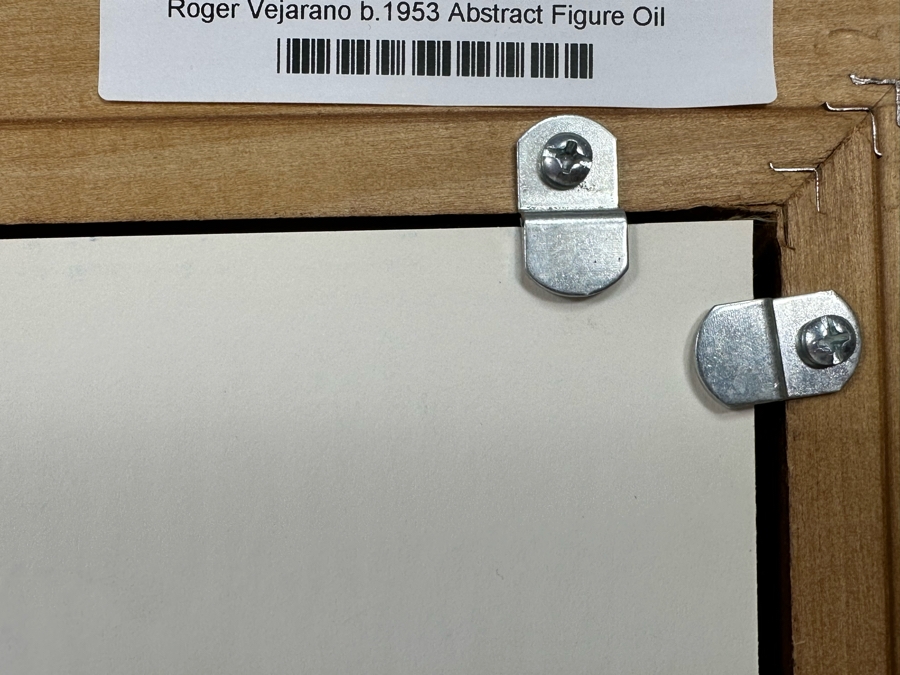 Roger Vejarano (B. 1953, Mexico) Abstract Cubist Figure Oil Painting 28 X 18 Framed 33 X 23 [Photo 16]