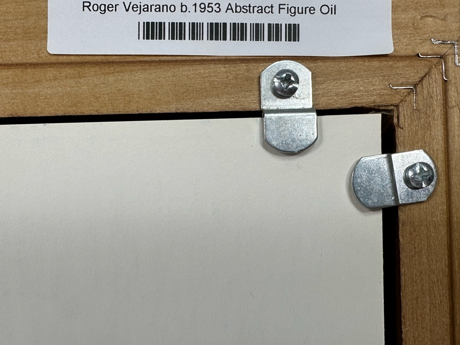 Roger Vejarano (B. 1953, Mexico) Abstract Cubist Figure Oil Painting 28 X 18 Framed 33 X 23 [Photo 15]