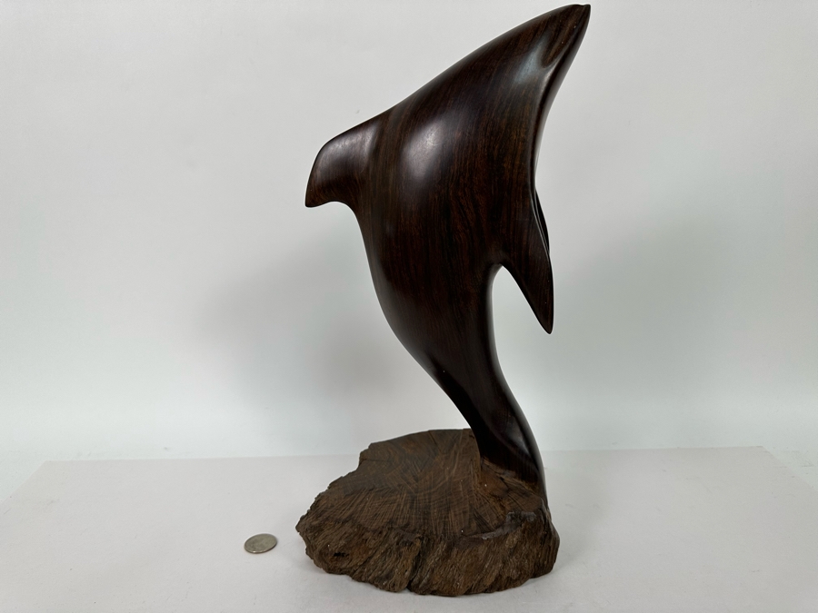 Vintage Seri Indians Carved Ironwood Dolphin Sculpture 15H [Photo 6]