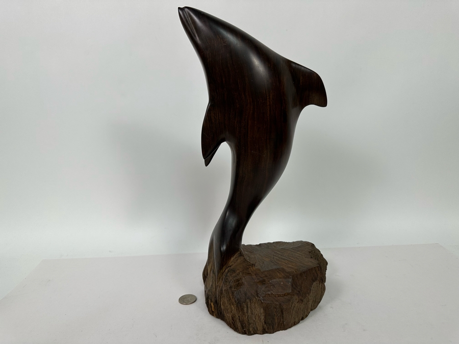 Vintage Seri Indians Carved Ironwood Dolphin Sculpture 15H [Photo 3]