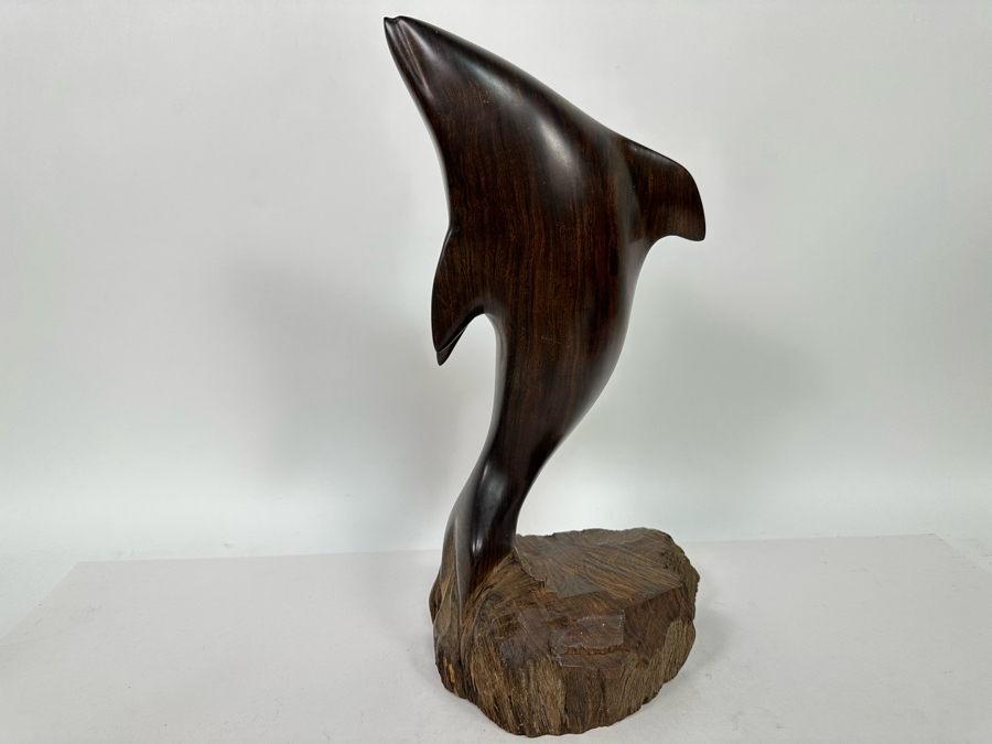Vintage Seri Indians Carved Ironwood Dolphin Sculpture 15H [Photo 2]