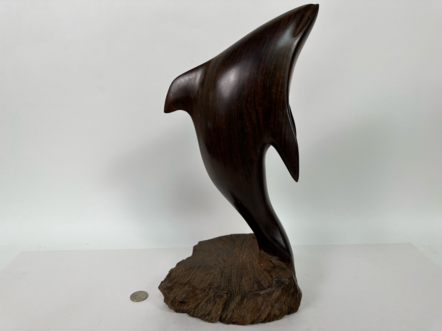 Vintage Seri Indians Carved Ironwood Dolphin Sculpture 15H [Photo 5]
