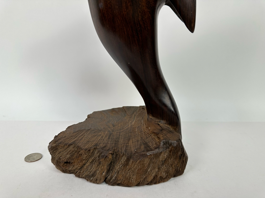 Vintage Seri Indians Carved Ironwood Dolphin Sculpture 15H [Photo 8]