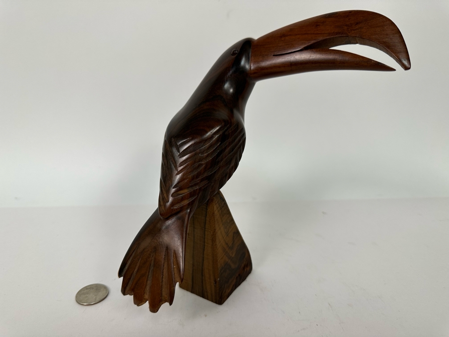 Vintage Carved Ironwood Toucan Bird Sculpture 7W X 8H [Photo 2]