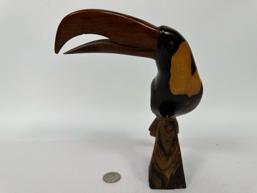 Vintage Carved Ironwood Toucan Bird Sculpture 7W X 8H [Photo 8]