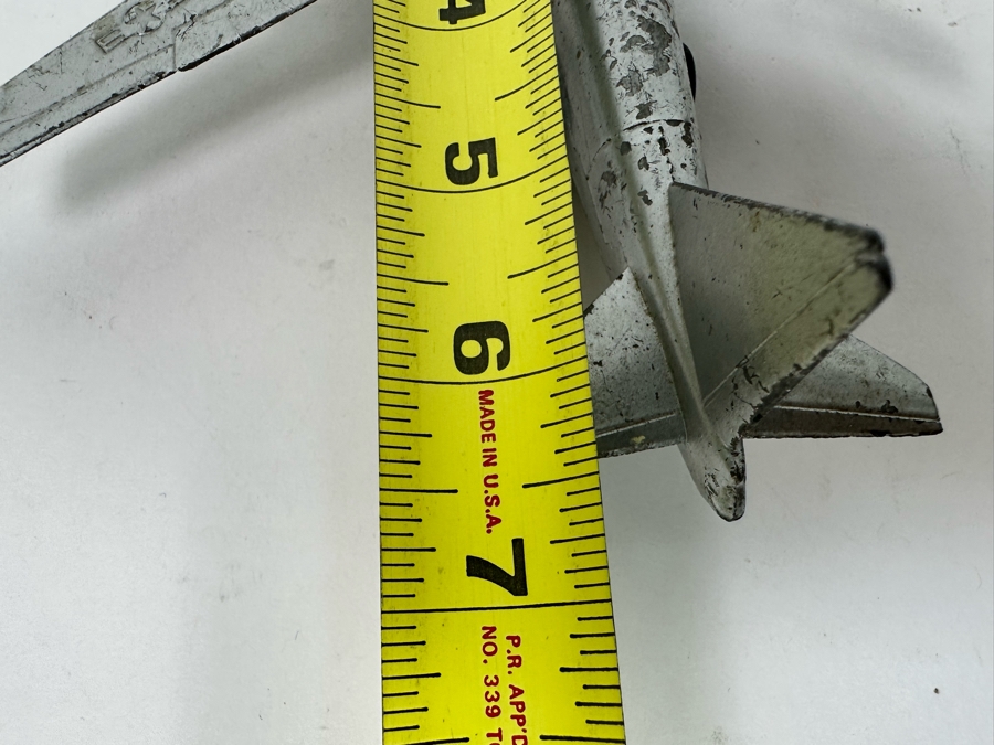 Pair Of Mid-Century Metal Military Aircraft Airplanes Friction Toys: Republic F84 Thunderjet And Boeing B-52 8W X 7L [Photo 16]