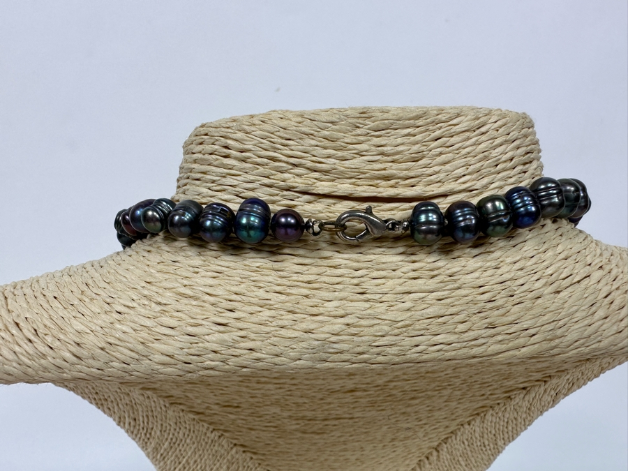 24' Blue Green Freshwater Pearl Necklace [Photo 6]