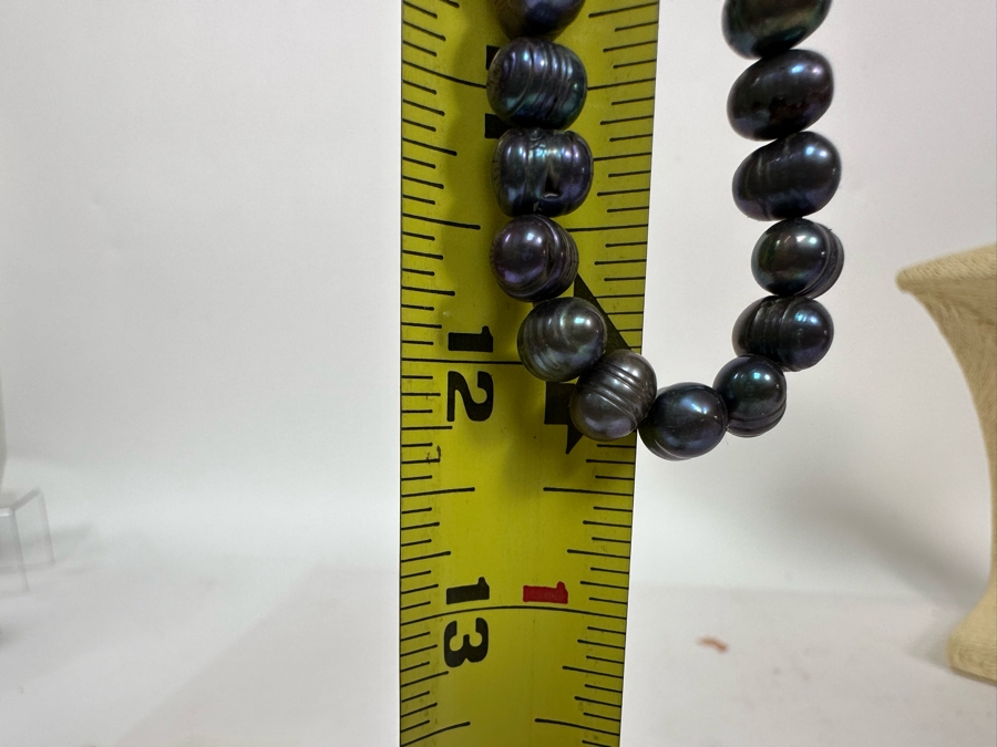 24' Blue Green Freshwater Pearl Necklace [Photo 9]