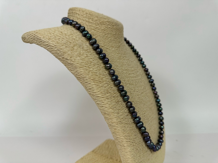 24' Blue Green Freshwater Pearl Necklace [Photo 5]