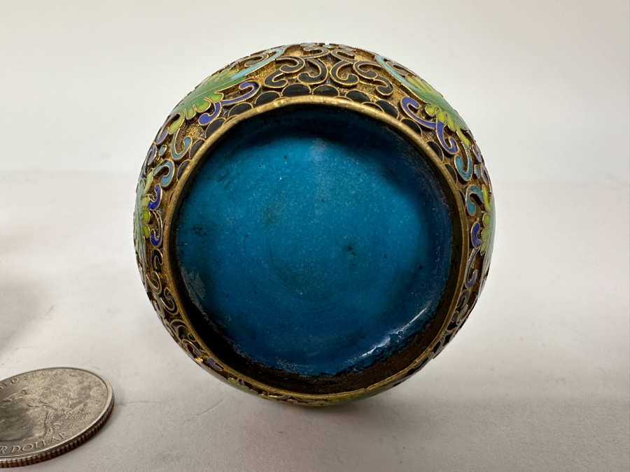 Pair Of Small Chinese Cloisonne Vases 3.5H [Photo 7]