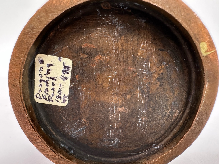 Antique Chinese 19th Century Cloisonne Vase Featuring Pair Of Dragons Framing Pearl 10.5H [Photo 17]