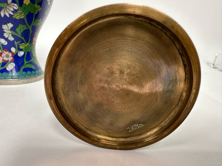 Pair Of Vintage Chinese Vases And Vintage Chinese Cloisonne Jar With Lid 6H - 8.5H [Photo 15]