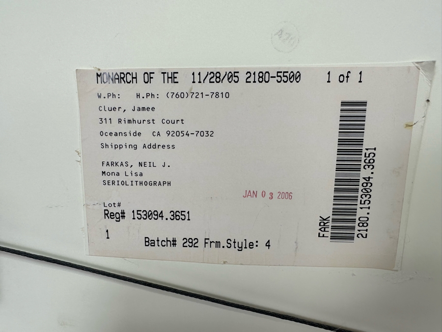 Neil J. Farkas Mona Lisa Photograph Mosaic Montage Seriolithograph Pencil Signed Lower Right 26 X 24 [Photo 24]