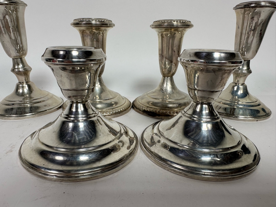 Six Sterling Silver Weighted Candle Holders [Photo 4]
