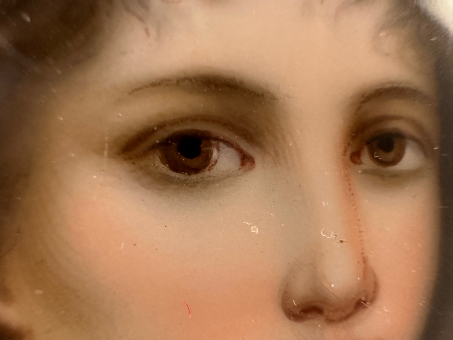 Antique Hand Painted Porcelain Miniature Portrait In Gilt Frame 8 X 10.5 [Photo 6]