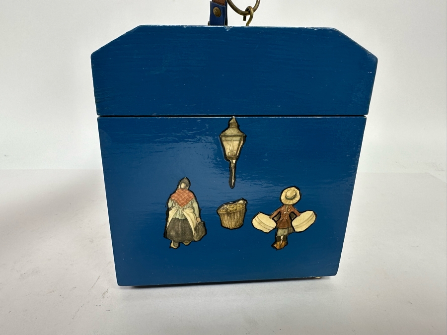 Handmade Wooden Handbag Decorated With Anton Pieck Artwork 9W X 5.5D X 6H [Photo 8]