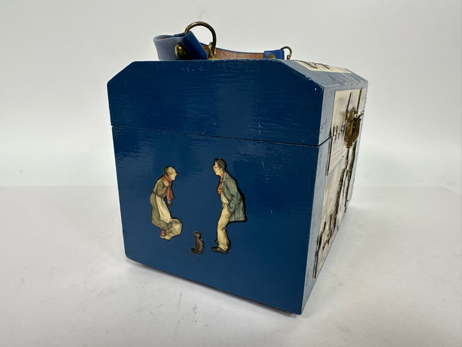 Handmade Wooden Handbag Decorated With Anton Pieck Artwork 9W X 5.5D X 6H [Photo 6]