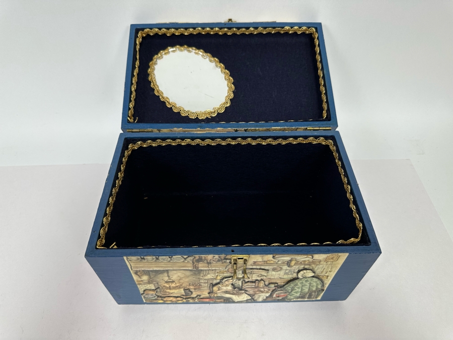 Handmade Wooden Handbag Decorated With Anton Pieck Artwork 9W X 5.5D X 6H [Photo 10]