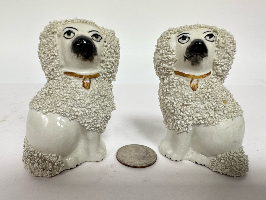 Pair Of Vintage Staffordshire Dogs 3H [Photo 3]