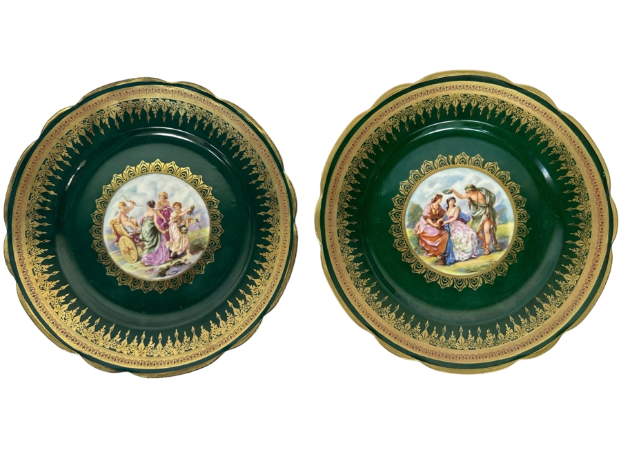 Pair Of Habsburg China Plates Made In Austria 8.75R