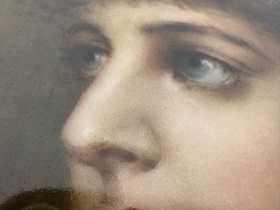 Antique Hand Painted Portrait KPM Plate 9.5R [Photo 8]