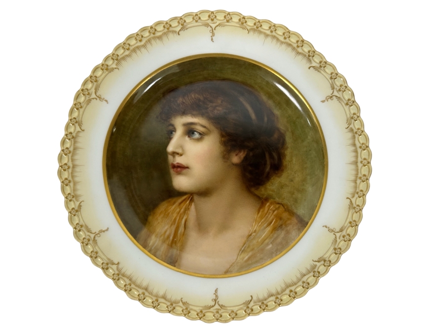 Antique Hand Painted Portrait KPM Plate 9.5R