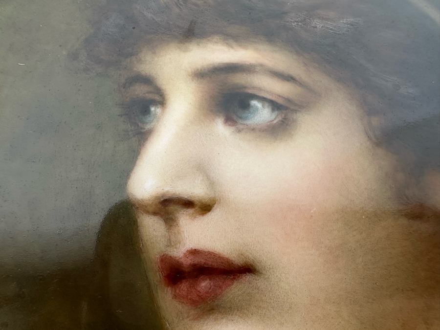 Antique Hand Painted Portrait KPM Plate 9.5R [Photo 6]