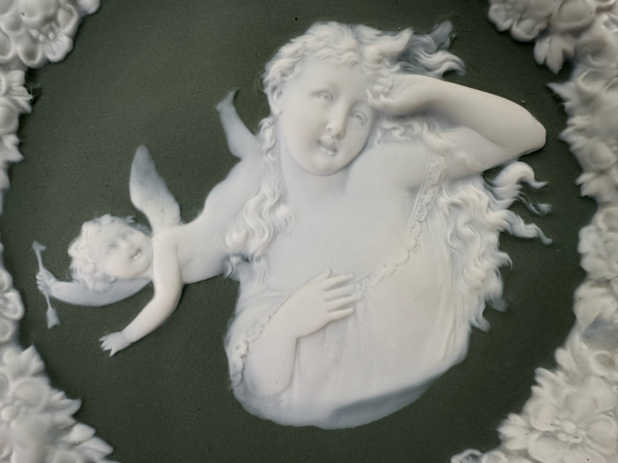 Three Antique Shafer & Vater Jasperware Cherub And Lady Wall Plaques 6R [Photo 6]