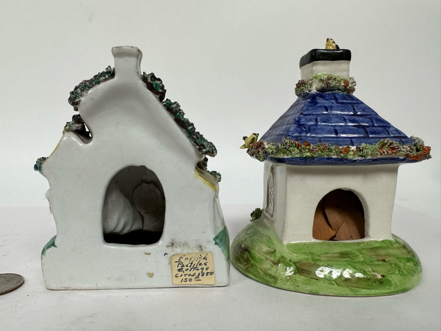 Pair Of Antique 1880s English Cottage Figurines 4W X 4.5H [Photo 7]