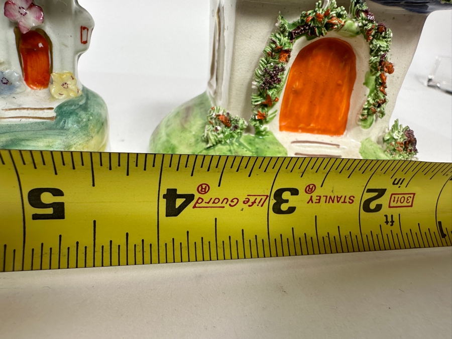 Pair Of Antique 1880s English Cottage Figurines 4W X 4.5H [Photo 12]