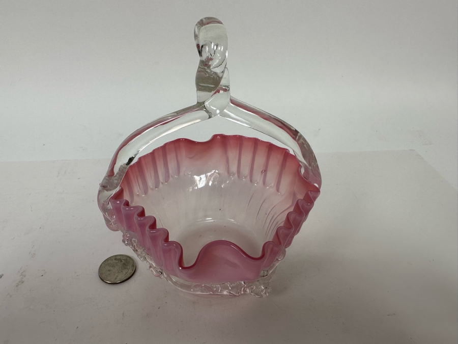 Vintage Art Glass Basket 5W X 5.5H [Photo 6]