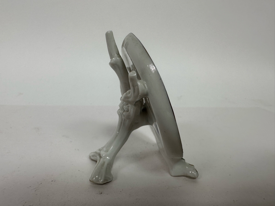 Antique Dresden Capodimonte Miniature Hand Painted Porcelain Plaque With Applied Stand 2.75W X 2.75H [Photo 6]